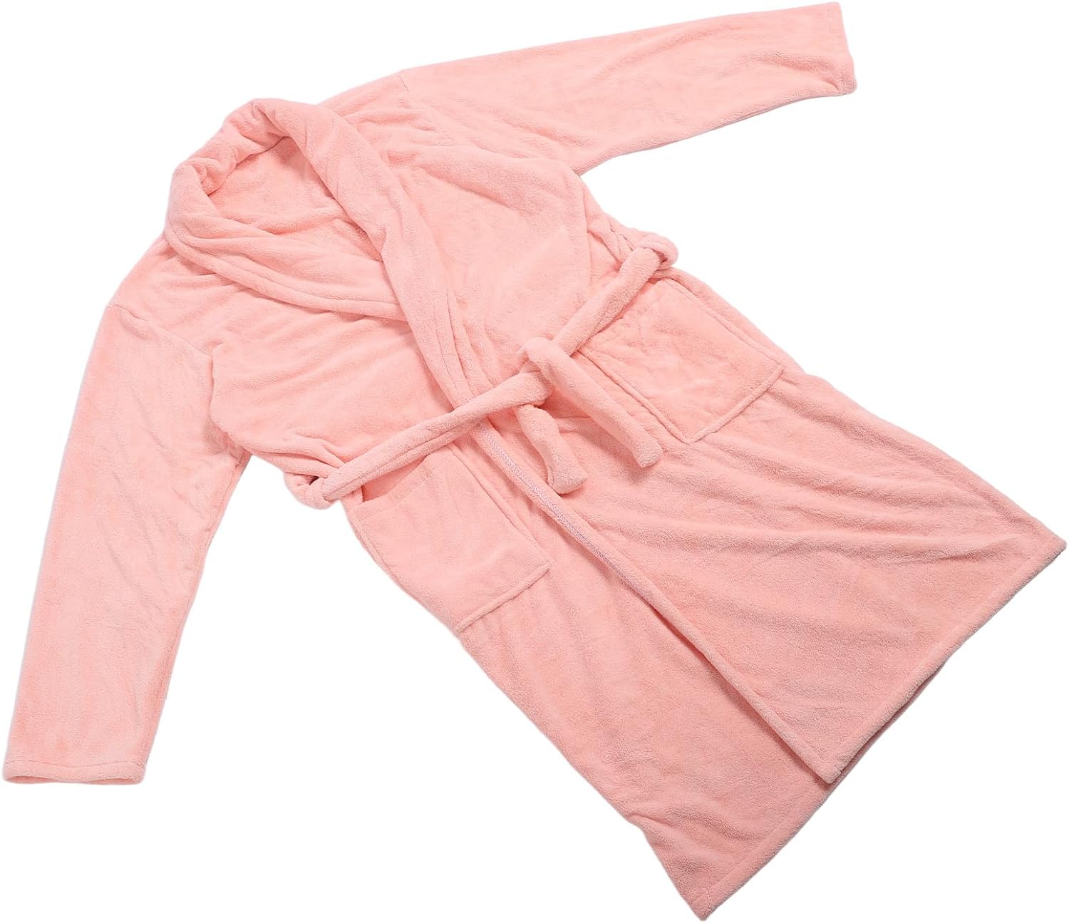 Samtbademantel, Langer Plüschbademantel Mit Gürtel, Paarbademantel Für Damen Und Herren, Weiche Und Bequeme Loungewear, 822 G Korallensamt Für Die Nacht