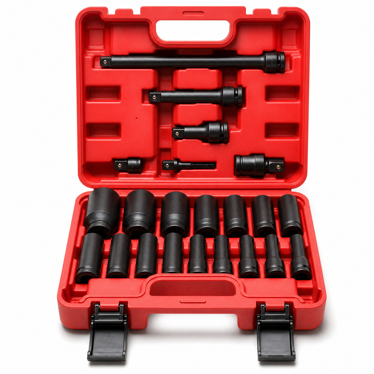 22-teiliges Set Langer Pneumatischer Stecknüsse 1/2 Chromoly