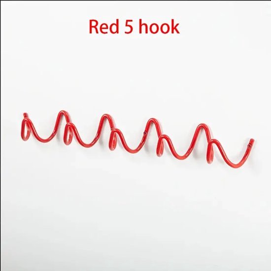 Roter Haken Mit 5 Wellenförmigen Haken Einfache Wandmontage Aus Metall Zur Aufbewahrung Im Schlafzimmer/eingangsbereich/kleiderschrank