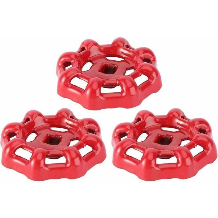 Kugelhahngriff – Rot – 6 X 6 Mm – Eisen – Vintage-stil – 3-teiliges Set – Glatte Oberfläche