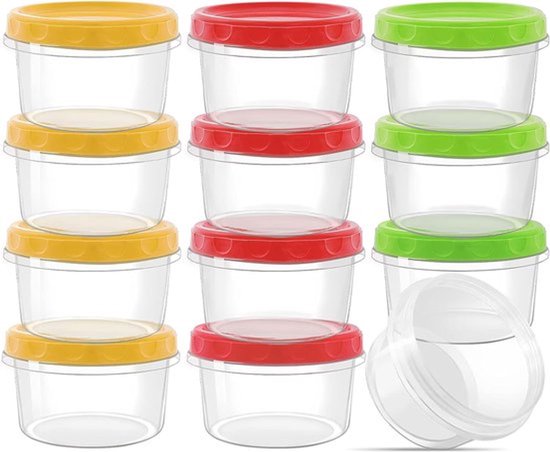 Vorratsdosen Mit Schraubverschluss 12 Stück 250 Ml Saucen Und Snackbehälter Auslaufsichere Und Bpa Freie Gefrierbehälter Vorratsdosen Rot/grün/ge