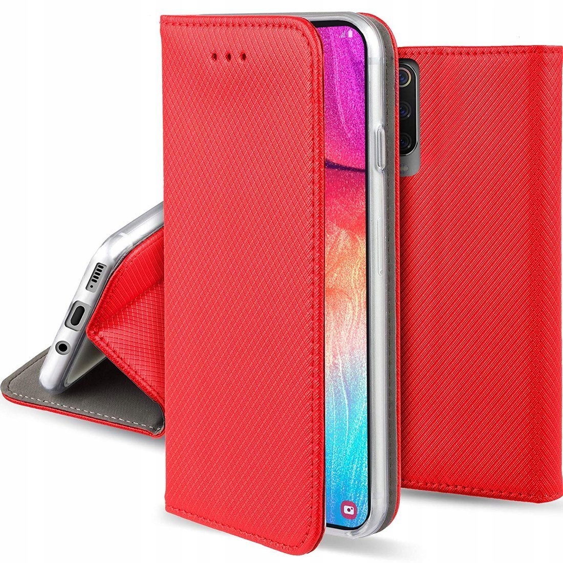 Hülle Für Iphone 12 Pro Max Smart Book Magnet Red Book + Glass