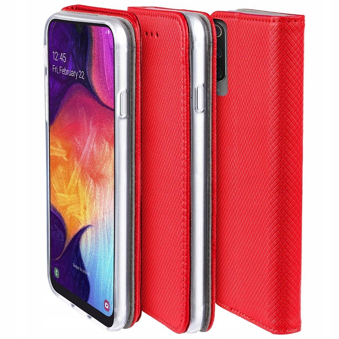 Schutzhülle Für Samsung Galaxy A42 5g, Magnethülle Smart Book Red + Glas
