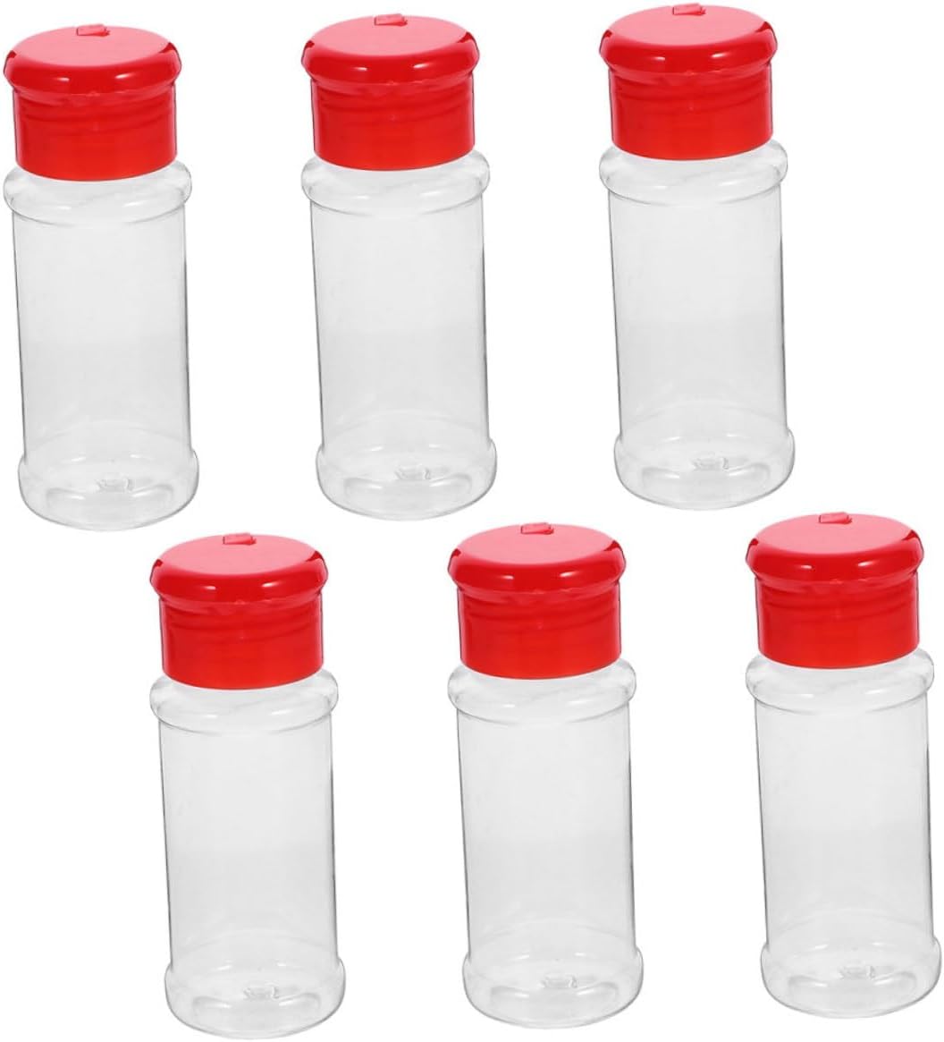Ensemble De 6 Salières Et Poivrières Rouges En Plastique, Distributeur Compact Et Réutilisable, Idéal Pour La Cuisine Et Le Barbecue, Pot À Épices Léger Et Portable