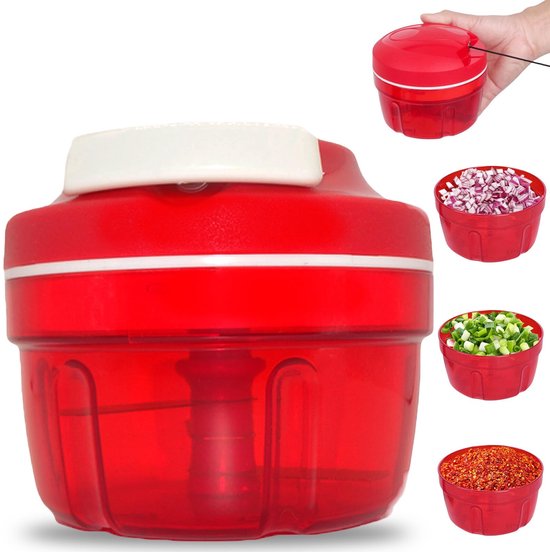 Dailygoods – Zwiebelschneider – Manueller Gemüseschneider – Ideal Für Salate – Rot – Gemüseschneider – Küchenzubehör – Geeignet Für Fleisch Und Nüsse