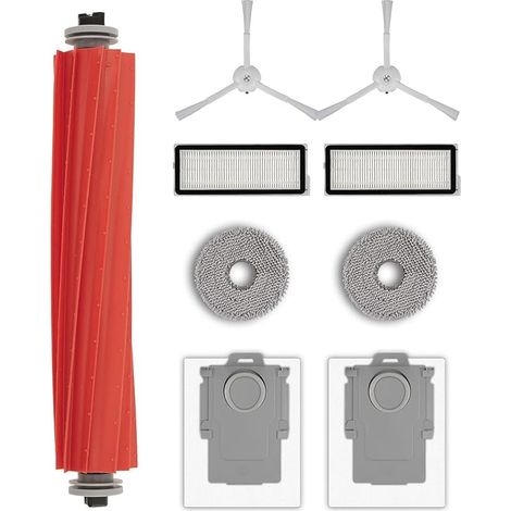 9-teiliges Qrevo S-ersatzteilset Für Roborock Qrevo S, Qrevo Pro, Qrevo Maxv Und Qrevo Plus Saugroboter: 1 Rotierende Bürste, 2 Weiße Seitenbürsten, 2 Staubbeutel, 2 Hepa-filter, 2 Wischmopps
