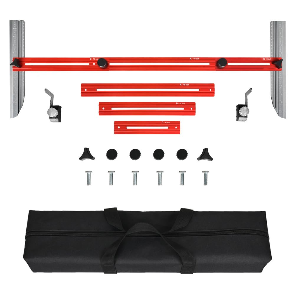 Stair Treads Stencil Tool, Adjustable Length Stair Measuring Tool Made Of Aluminium Alloy For Steps, Risers, Shelves And For Cutting Drywall (1 Set)