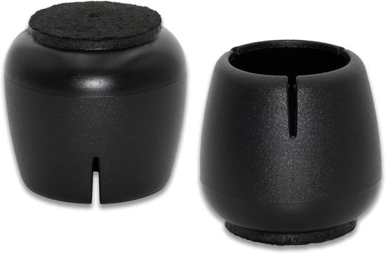 24 Stück Schwarze Pvc-stuhlbeinüberzüge Mit Kratzschutz, Stuhlbein-bodenschoner, Passend Für Runde Beine Mit Einem Durchmesser Von 26 Bis 29 Mm (26 Bis 29 Mm)