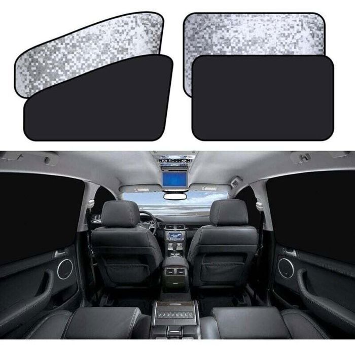 Auto-sonnenschutzblenden - Magnetische Auto-sonnenschutzblenden, Die Uv-strahlen Und Hitze Abhalten, Geeignet Für Seitenfenster, 4er-pack.