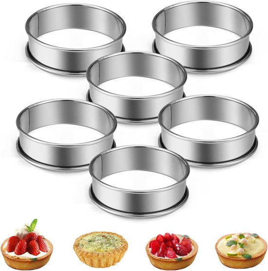 Backformen 12 Stück Tortenringe 10,5 Cm Schwarze Backringe Antihaft Mousse Ring Kuchenform Runde Edelstahl Backformen Mit Doppelt Gebogenem Rand