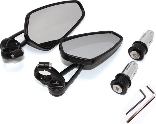 Luxuriöser Motorrad Lenkerendspiegel Spiegel Rückspiegel Design Chopper Sicherheit Outdoor Reisen Schwarz