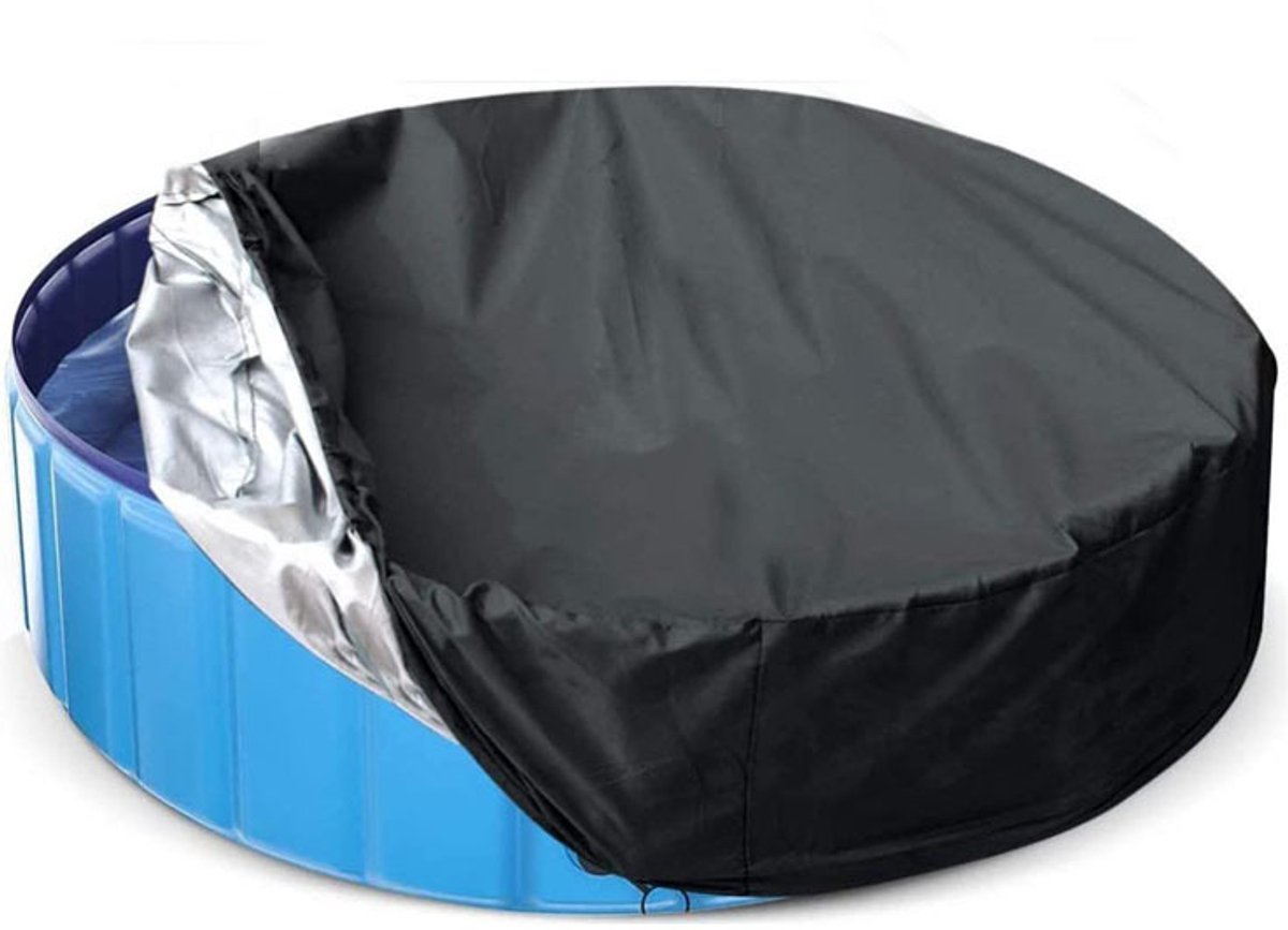 Poolabdeckung – Poolschutz – Mit Kordelzug – Schwarz – 160 X 30 Cm – Wasser- Und Staubdicht – Rund – 210d Oxford-gewebe