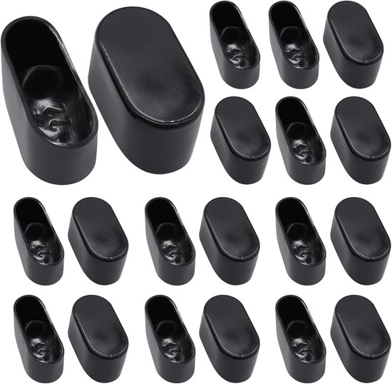 20 Ovale Möbelbeinkappen 4 X 2 Cm Schwarzer Gummi Bodenschutz Kratzfest Für Tische Und Schreibtische