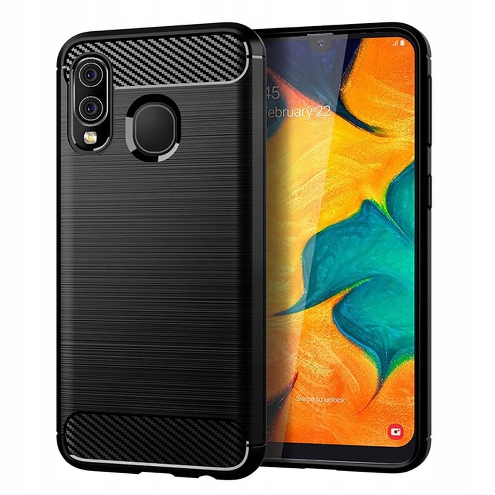 Schutzhülle Für Samsung Galaxy A40, Gepanzert, Carbon, Schwarz + 5d-glas