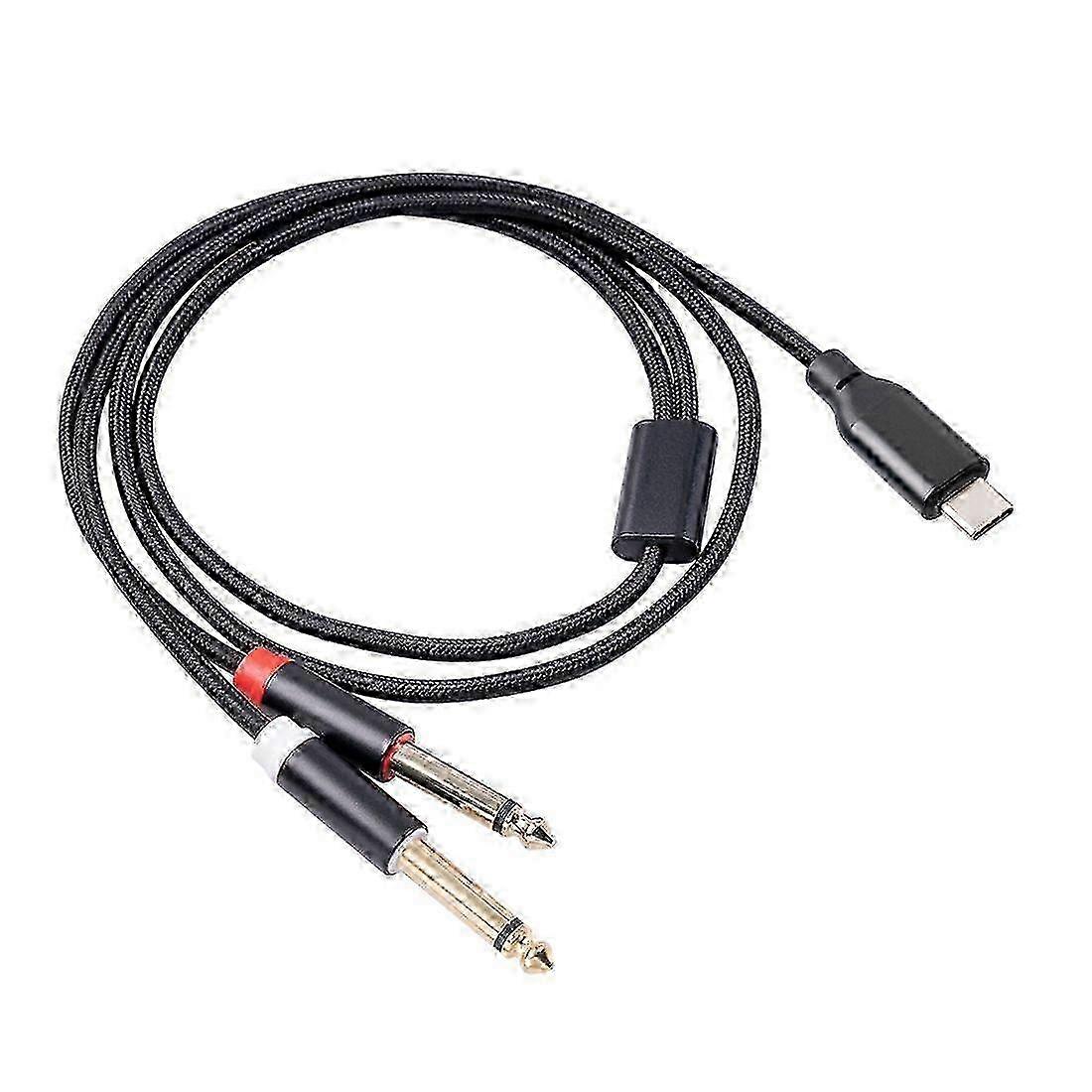 Câble Audio Stéréo Usb-c Vers Double Prise Jack 6,35 Mm Pour Smartphones Et Haut-parleurs Multimédias, 1 Mètre (3,3 Pieds), Édition 0923
