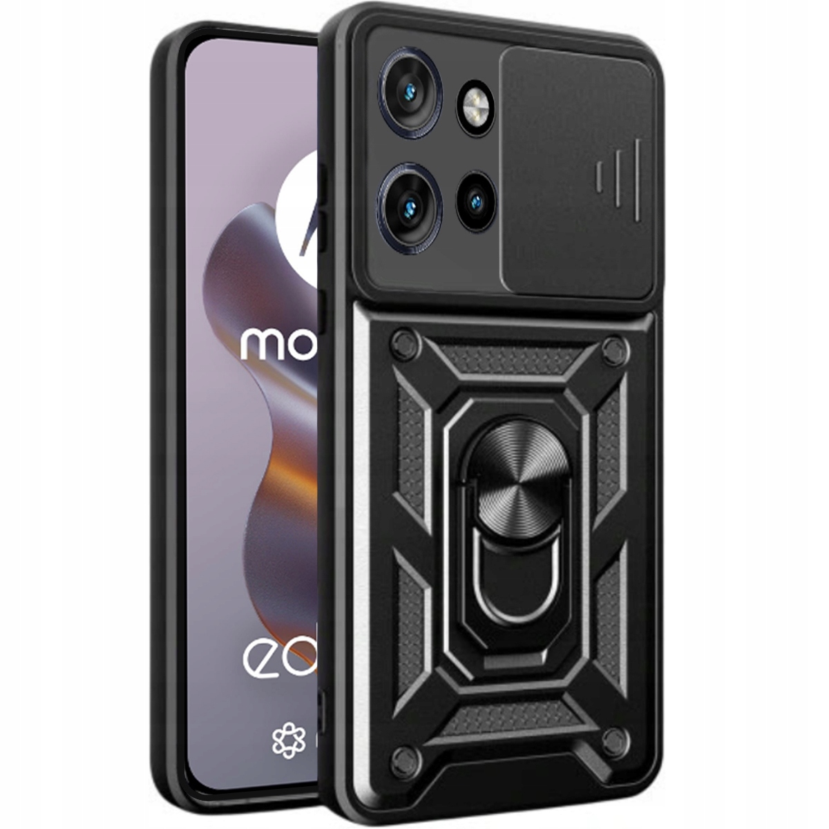 Schutzhülle Für Motorola Edge 50 Neo Defender Slide Ring Back Case + Glas