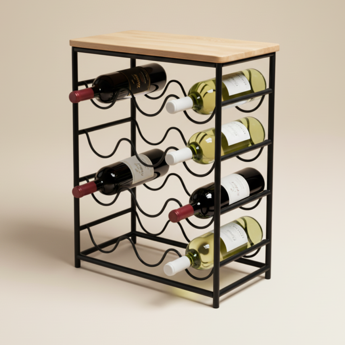 Weinregal „craft Wine“. Farbe: Eiche, Schwarz.