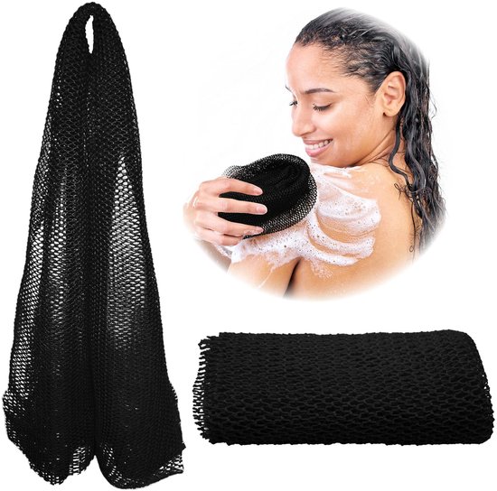 Peeling Badetuch Langer Schwamm Handtuch Für Rücken Und Füße Schwarz