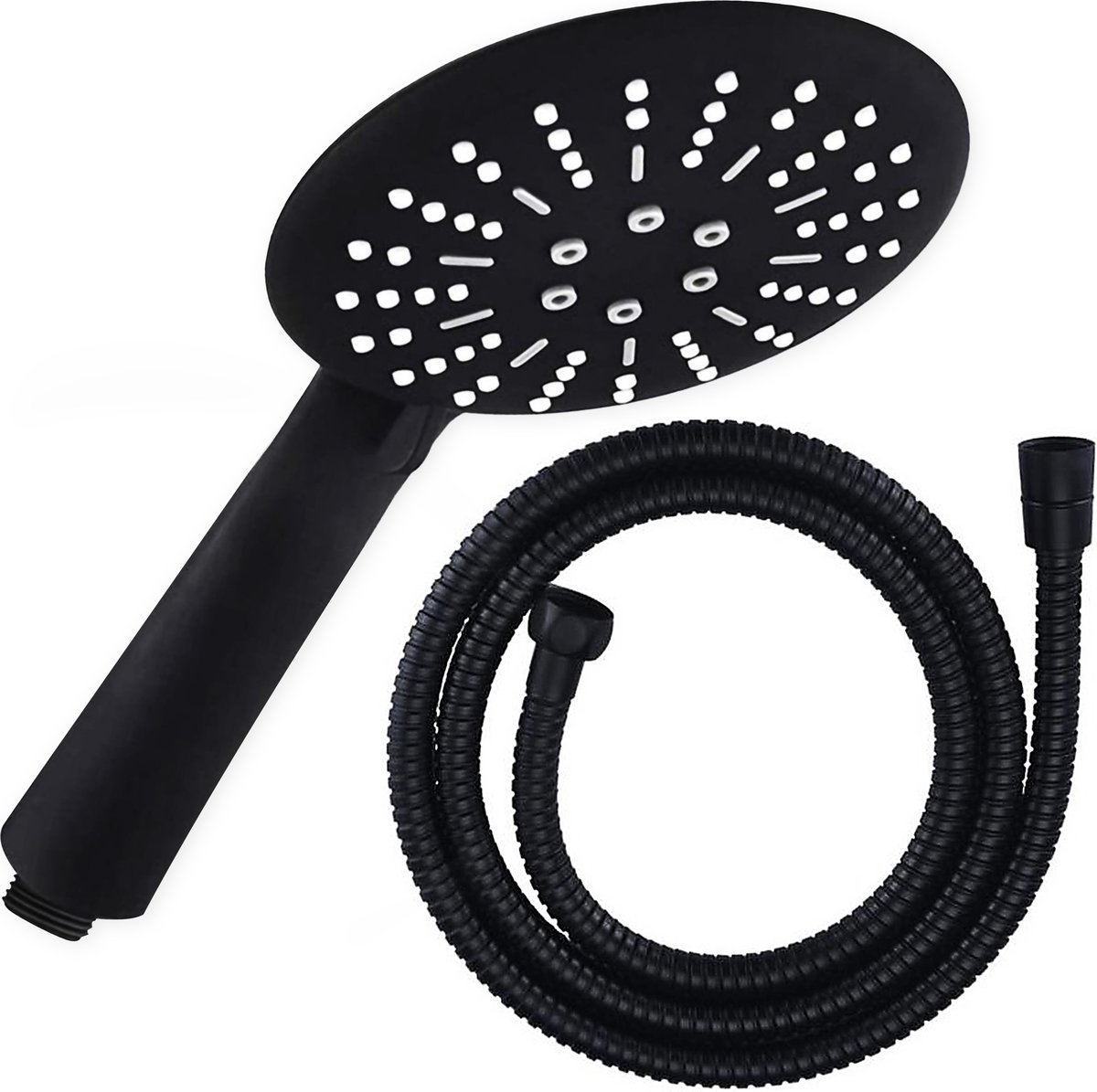 Duschkopf Mit Schlauch – Mattschwarz – 3 Funktionen – Handbrause – Kopfbrause