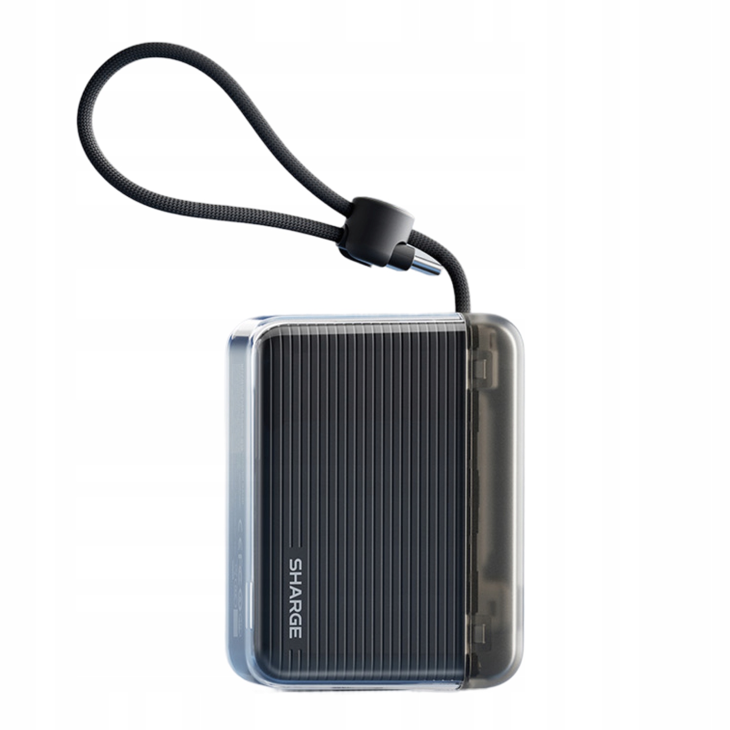 Powerbank Sharge Flowgo 10000mah 20w Usb-c-kabel Für Iphone Und Samsung, Schwarz