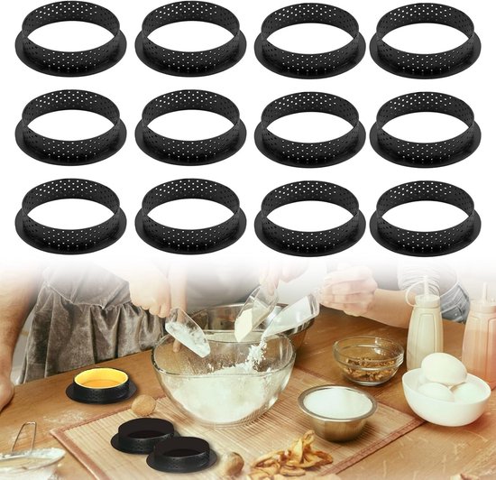 Moussering 12-teiliges Set Kuchenform Mit Loch In Der Mitte Rund Aus Nylon Für Selbstgemachte Kuchen Torten Und Desserts Wiederverwendbar Leicht 9,7