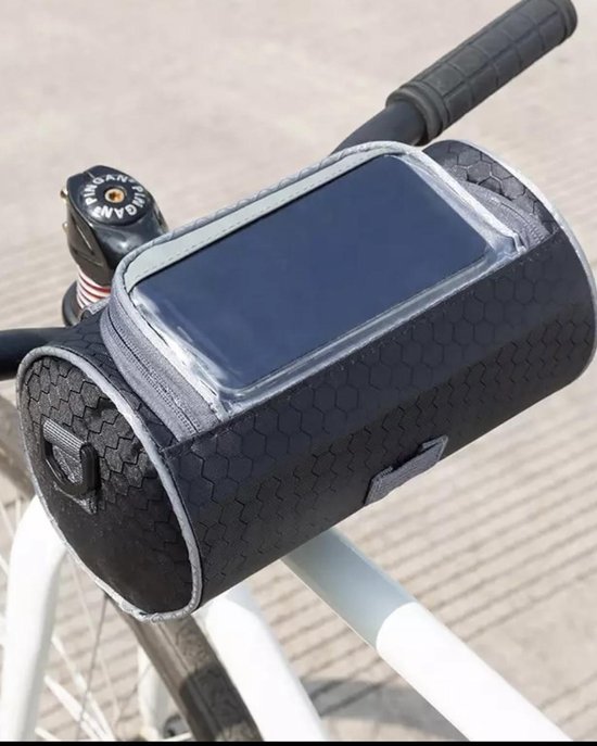Fahrradlenkertasche Mit Smartphone Halterung Wasserdicht Schwarz