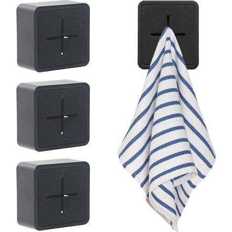 Set Mit Vier Selbstklebenden Küchenhandtuchhaltern, Selbstklebende Handtuchhalter Aus Abs, Ohne Bohren Für Das Badezimmer