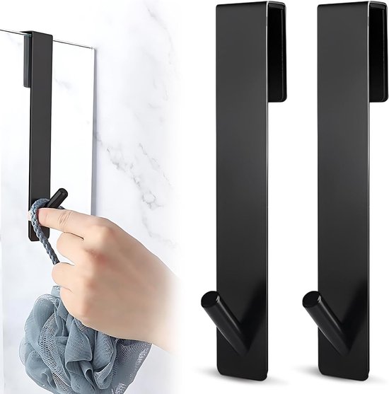 2-teiliger Duschwand-handtuchhalter – Schwarz