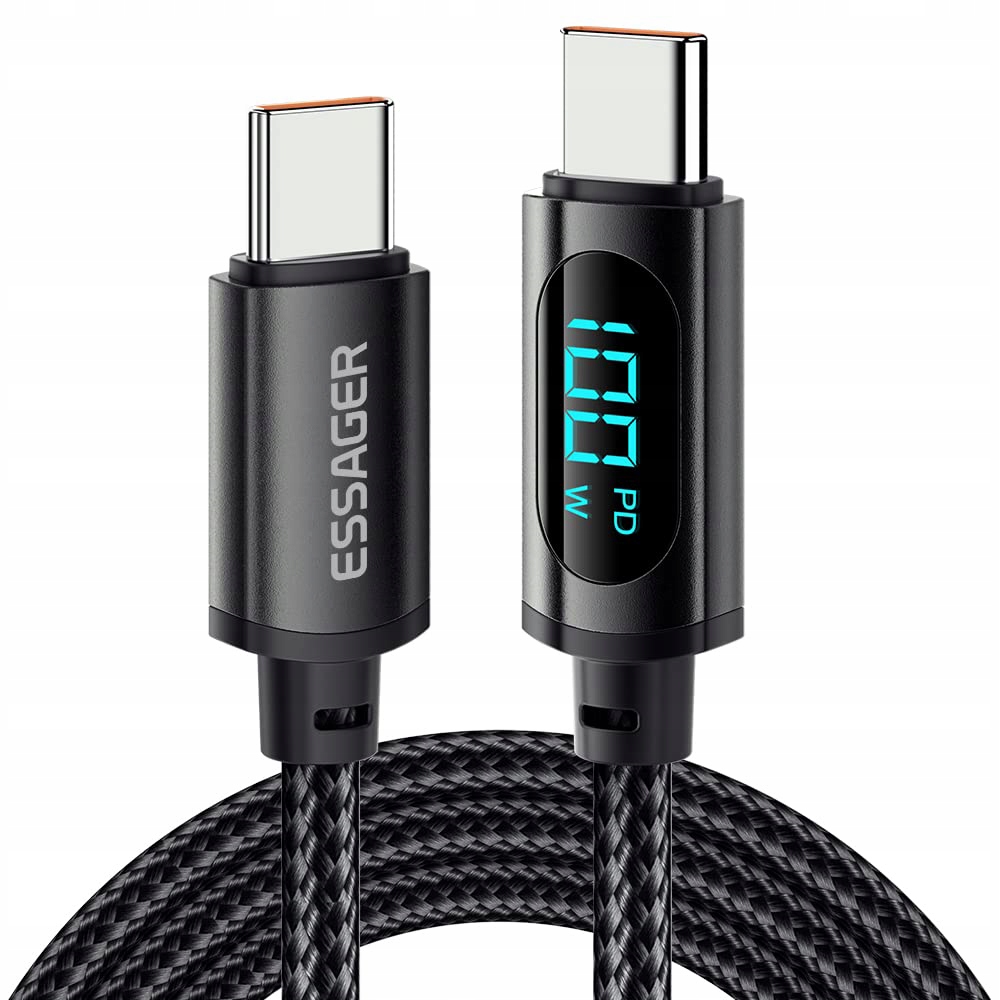 Essager 2 M Usb-c Typ-c 100w Lcd-displaykabel Für Samsung Und Huawei (200 Cm)