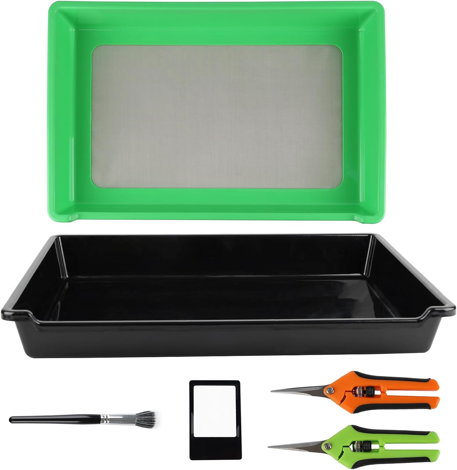 Trim-bin Rechteckige Schneideschale Mit 150-mikron-sieb Und 2 Scheren, Für Pollen Und Vanille, Für Haus, Garten Und Pflanzen