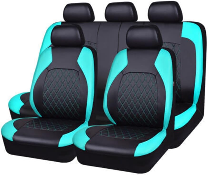 9-teiliges Set Autositzbezüge, Universeller Schutz Aus Pu-leder, Komplettes Interieur-zubehör Für Geländewagen, Mintgrün
