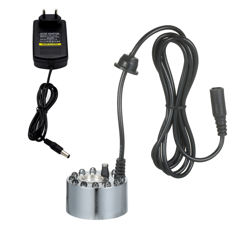 24v 24w Ultraschall-luftbefeuchter Mit 12 Leds, Zerstäuber Für Aquarien, Kleine Steingärten, Bonsai-zubehör, Eu-stecker