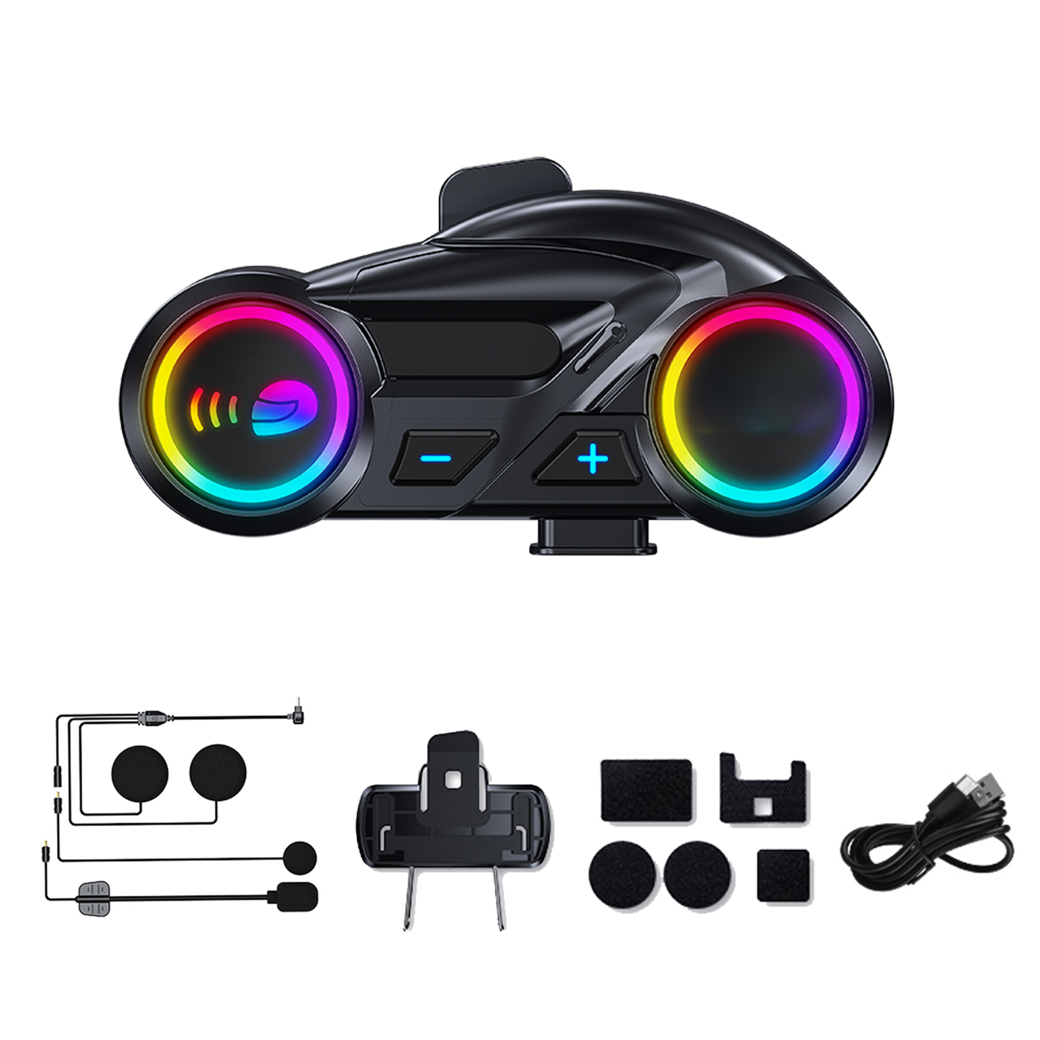 Y13 Pro 2025 Motorradhelm-kopfhörer (neu): 6.0-sound, Walkie-talkie Für 2 Personen, Musik-sharing, Fm-radio, Wasserdicht, Geräuschunterdrückung, Rgb-beleuchtung, 1 Stück.