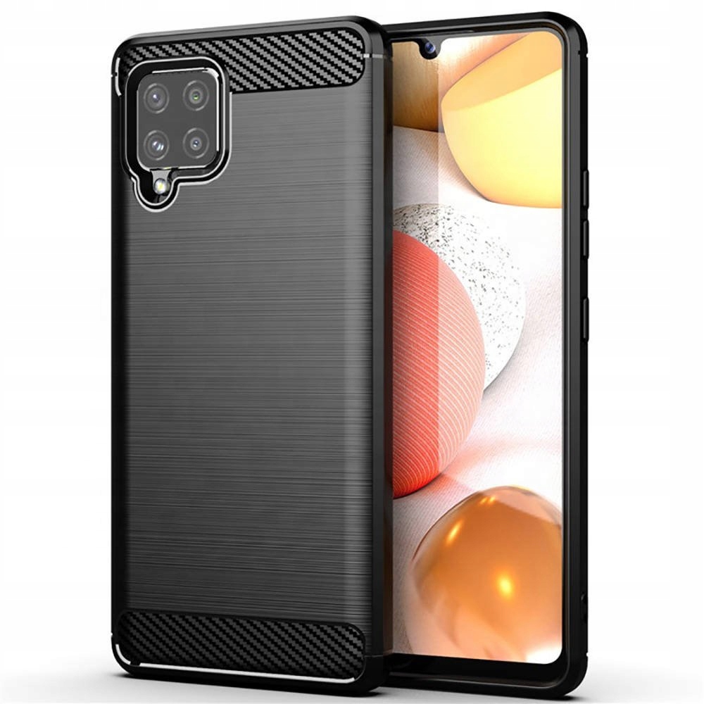 Einfache Schwarze Schutzhülle Für Samsung A42 5g, Carbon + Glas