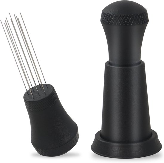 Thijox Wdt Verteilerwerkzeug Für Espresso, 0,4 Mm, 10 Nadeln, Kaffeerührer Und Verteiler Für Baristas, Schwarz, Für Zuhause Und Cafés