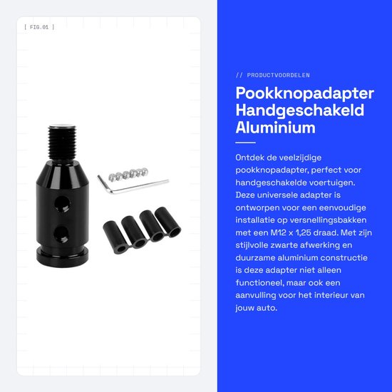 Dailygoods – Schaltknaufadapter – Manuell – Aluminium – Schwarz – Universal – Passend Für Schalthebel – Adapter Für Pkw