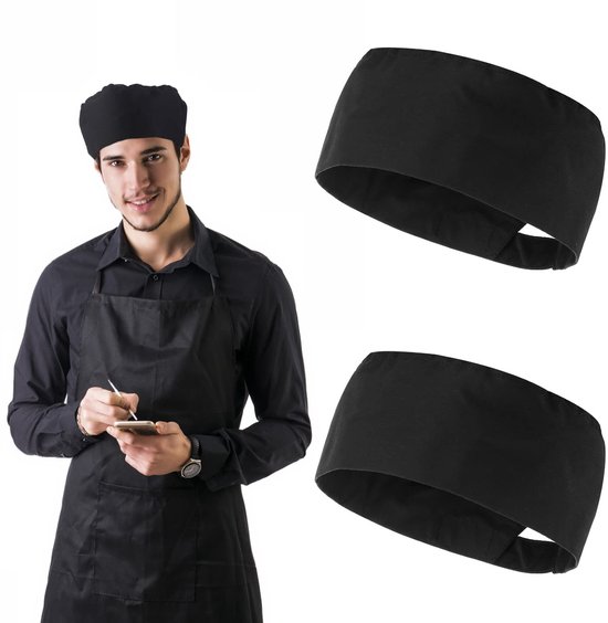 Onf3 - Unisex-kochmützen - Kochen - Atmungsaktiv Und Verstellbar - Schwarz - Gastronomiehauben - Perfekt Für Die Küche - 2 Stück