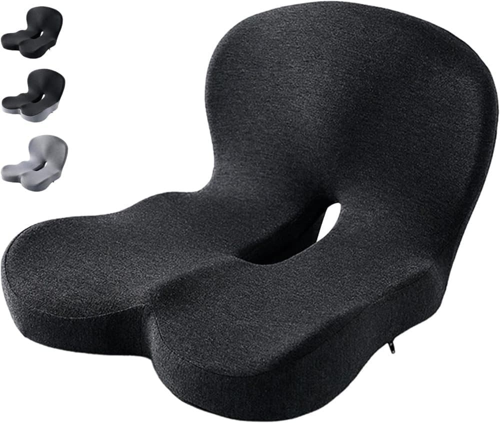 Ergonomisches Sitzkissen Aus Memory-schaum – L-förmiges Stuhlkissen Mit Lendenwirbelstütze Und Steißbeinschutz Für Büro Und Zuhause