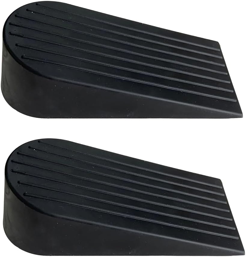 Pack Of 2 Door Wedge Rubber, Extra Large Wedge Door Stopper For The Floor, Non-slip Door Stopper For Home, Offices, Hospitals, Black