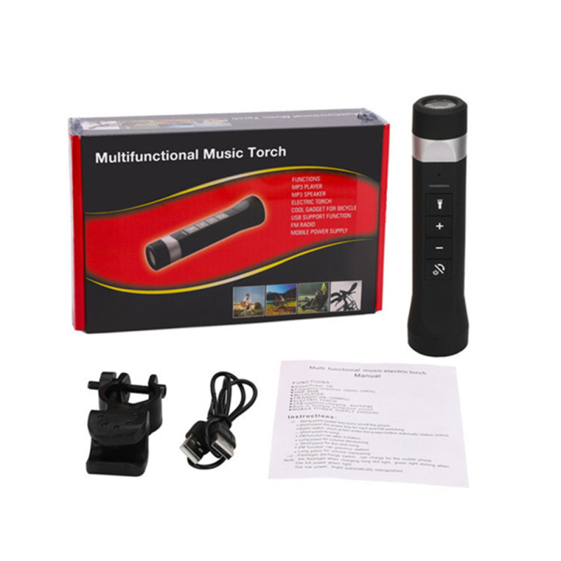 Tragbarer Kabelloser Bluetooth-lautsprecher Für Radtouren Mit Led-taschenlampe, 1200 Mah Powerbank, Wasserdicht, Mikrofon Und Multifunktionaler Musikfunktion Für Radfahren Und Reisen.