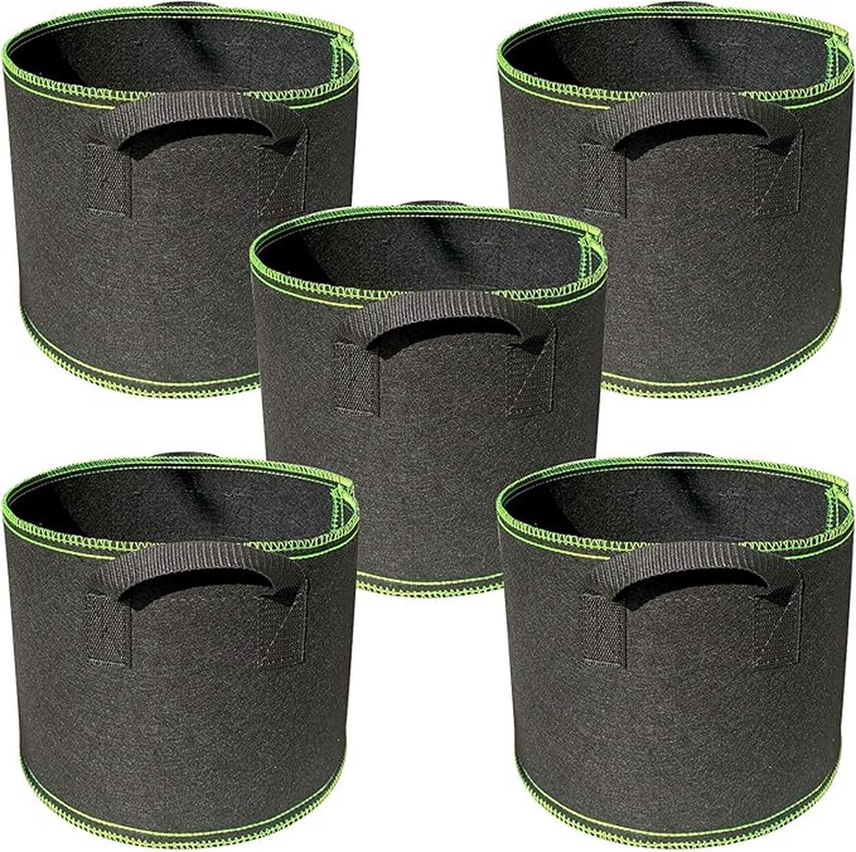 5-teilig – Pflanzsack – Pflanzbeutel – 5 Gallonen – Pflanztopf – Pflanzsack – Nachhaltig – Wiederverwendbar – Pflanzkorb – Blumen – 25 X 30 Cm – Schwarz – Vliesstoff