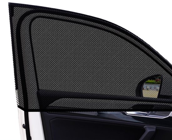 Sonnenschutzblenden Fürs Auto – Seitenfensterabdeckungen – Sonnenschutz – Dehnbares, Atmungsaktives Netzgewebe – 4-teilig – Schwarz
