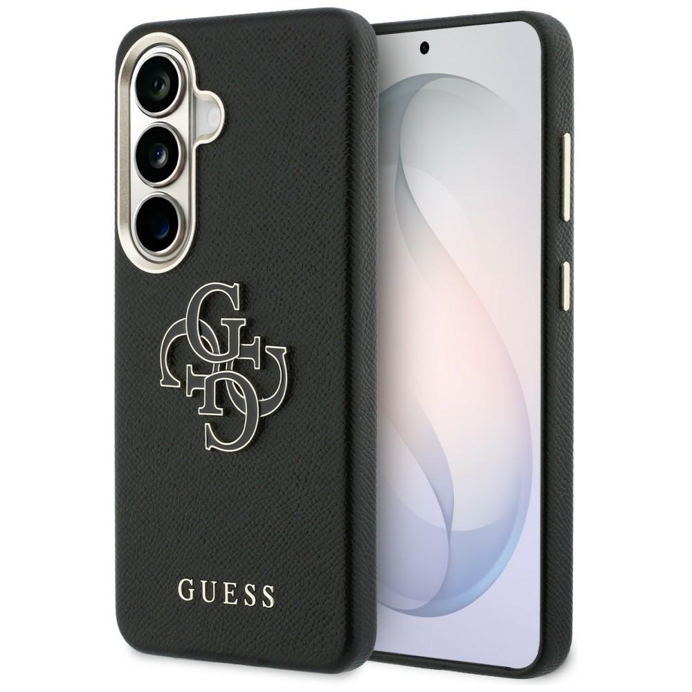 Guess Hülle Mit Genarbtem, Großem 4g-metalllogo Für Samsung Galaxy S26+, Schwarz