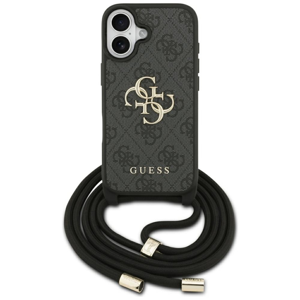 Guess 4g Big Logo Cord Strap Crossbody Case Für Iphone 17 Schwarz