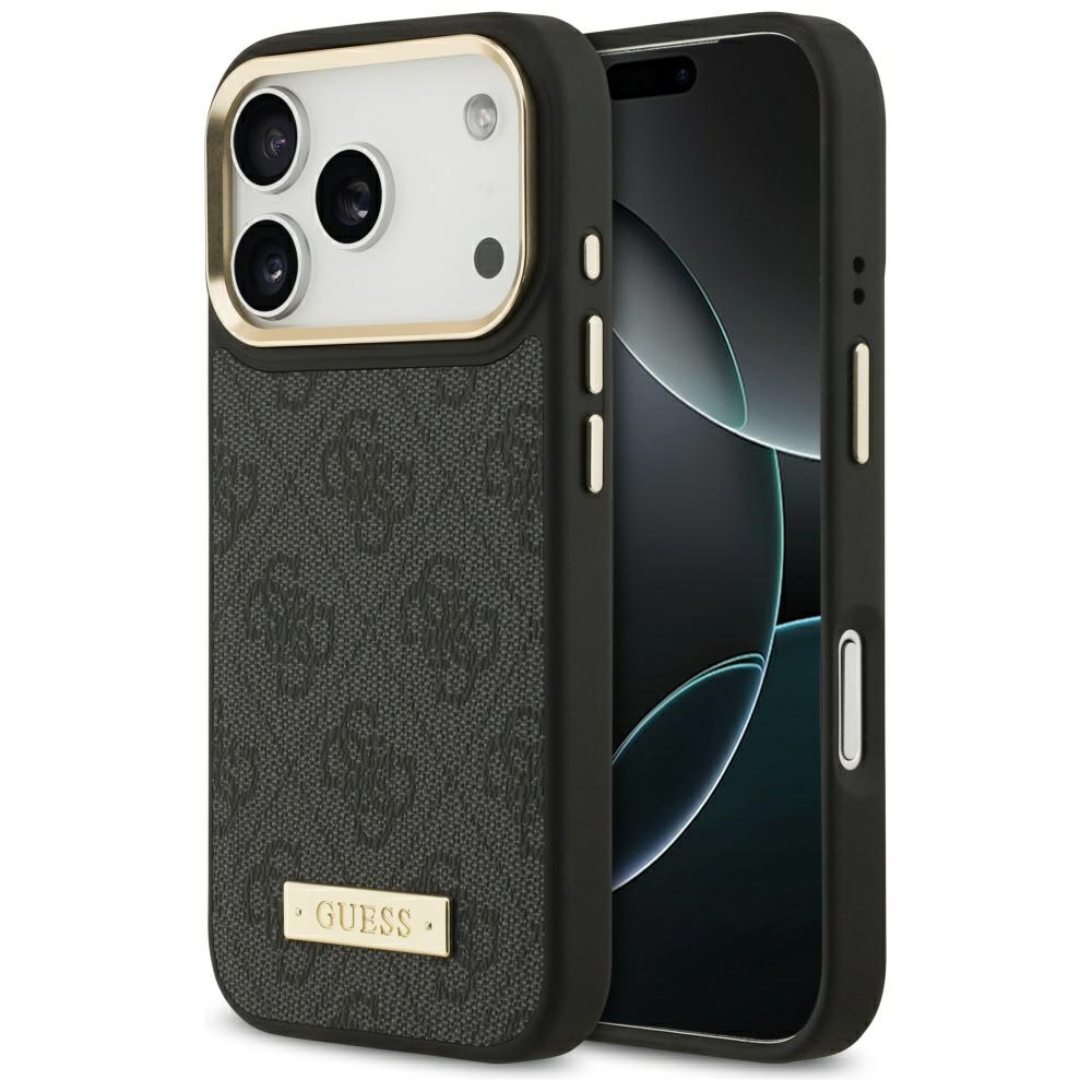 Guess 4g Logo Plate Magsafe Hülle Für Iphone 17 Pro Schwarz