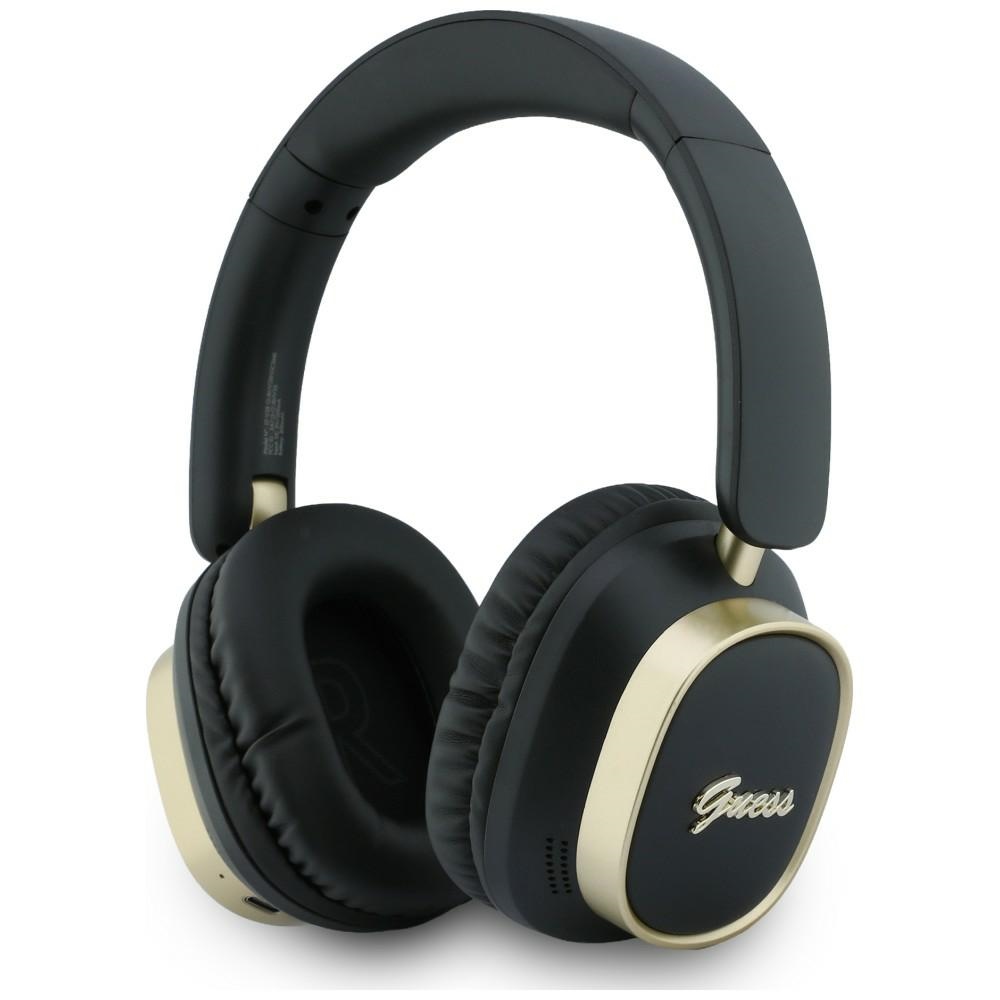 Guess Bluetooth Enc Rechteckige Over-ear-kopfhörer Mit Metall-schriftzug In Schwarz