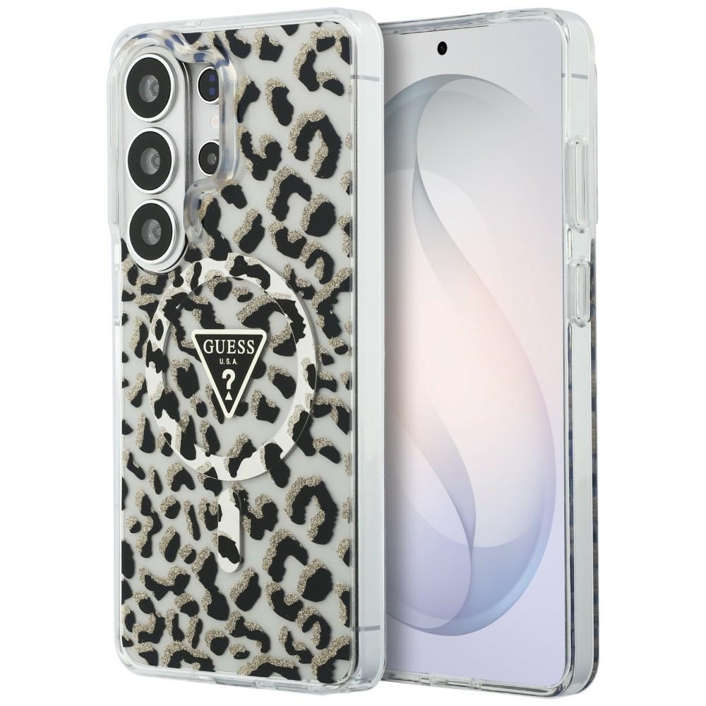 Guess Iml Leopard Print Triangle Magsafe Hülle Für Samsung Galaxy S26 Ultra, Schwarz