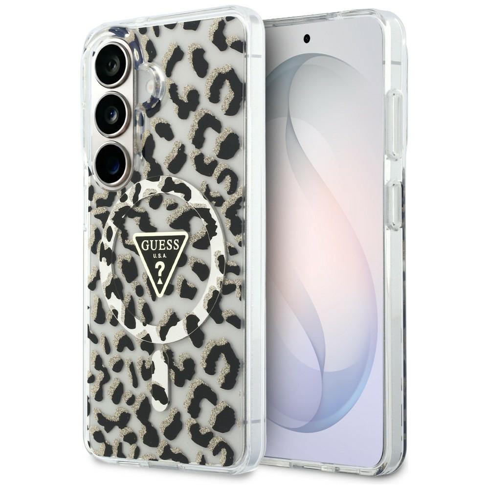 Guess Iml Leopard Print Triangle Magsafe Hülle Für Samsung Galaxy S26 Schwarz