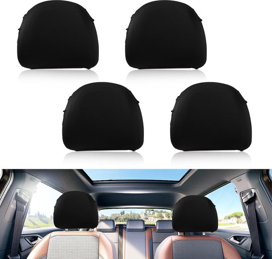 Vvgoods – Universelle Auto-kopfstützenbezüge – Staubdichter Schutz – Waschbar – Lkw, Bus, Reisebus – 4er-set – Schwarz