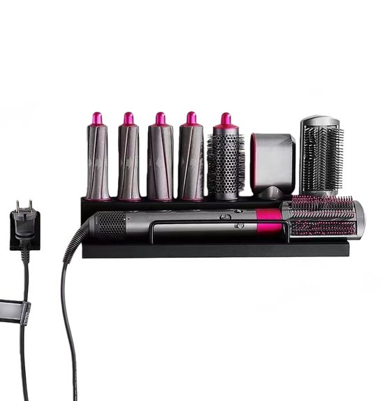 Wandhalterung Für Haartrockner Passend Für Dyson Supersonic Und Airwrap Haartrocknerhalter Schwarzer Metallständer Zubehörablage Für Badezimmer U